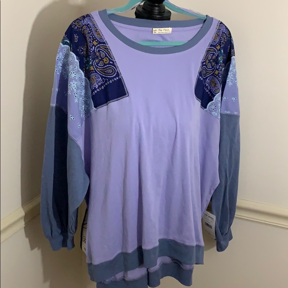 Free People Feelin It Embroidered shirt